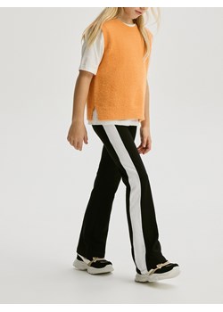 Reserved - Spodnie flare z lampasem - czarny ze sklepu Reserved w kategorii Spodnie dziewczęce - zdjęcie 176599606