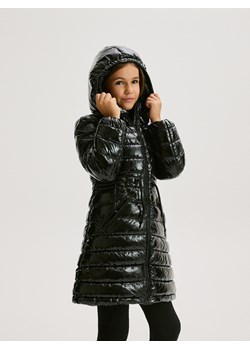 Reserved - Pikowany płaszcz z kapturem - czarny ze sklepu Reserved w kategorii Płaszcze dziewczęce - zdjęcie 176601758