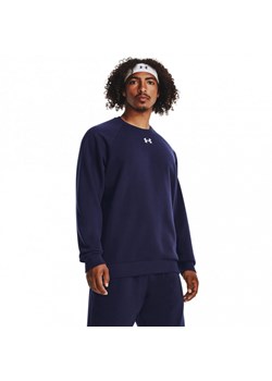 Męska bluza dresowa nierozpinana bez kaptura Under Armour UA Rival Fleece Crew - granatowa ze sklepu Sportstylestory.com w kategorii Bluzy męskie - zdjęcie 176602286