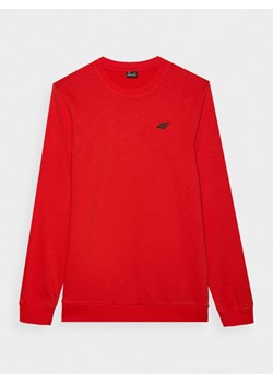 Męska bluza dresowa nierozpinana bez kaptura 4F 4FWMM00TSWSM1465 - czerwona ze sklepu Sportstylestory.com w kategorii Bluzy męskie - zdjęcie 176602537