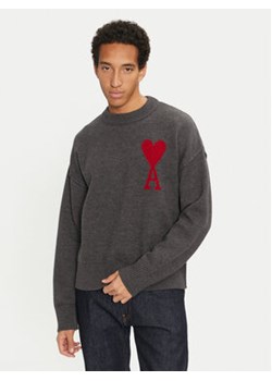 AMI PARIS Sweter BFUKS006.018 Szary Regular Fit ze sklepu MODIVO w kategorii Swetry męskie - zdjęcie 176646668