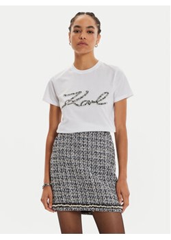 KARL LAGERFELD T-Shirt 246W1715 Biały Regular Fit ze sklepu MODIVO w kategorii Bluzki damskie - zdjęcie 176676319