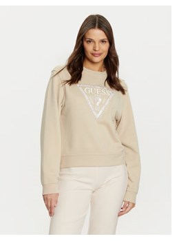 Guess Bluza W5RQ09 K8802 Beżowy Regular Fit ze sklepu MODIVO w kategorii Bluzy damskie - zdjęcie 176681635