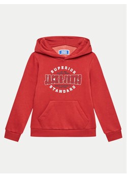 Jack&Jones Junior Bluza Logo 12258824 Czerwony Regular Fit ze sklepu MODIVO w kategorii Bluzy chłopięce - zdjęcie 176689716