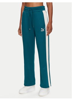 Puma Spodnie dresowe Iconic T7 627996 Zielony Straight Leg ze sklepu MODIVO w kategorii Spodnie damskie - zdjęcie 176700715