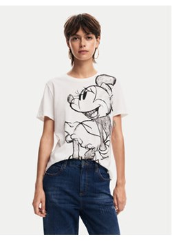 Desigual T-Shirt Mickey Drawing 24WWTKA1 Écru Regular Fit ze sklepu MODIVO w kategorii Bluzki damskie - zdjęcie 176718557