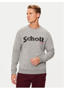 SCHOTT N.Y.C. Bluza SWCREW Szary Regular Fit ze sklepu MODIVO w kategorii Bluzy męskie - zdjęcie 176734576