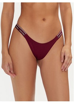 Calvin Klein Swimwear Dół od bikini KW0KW02732 Bordowy ze sklepu MODIVO w kategorii Stroje kąpielowe - zdjęcie 176751809