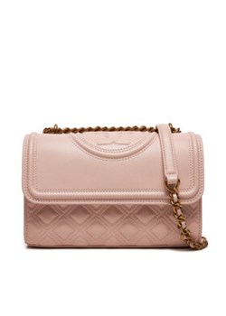 Tory Burch Torebka Small Fleminf Polished Grain Convertible Shoulder Bag 158435 Różowy ze sklepu MODIVO w kategorii Kopertówki - zdjęcie 176761617