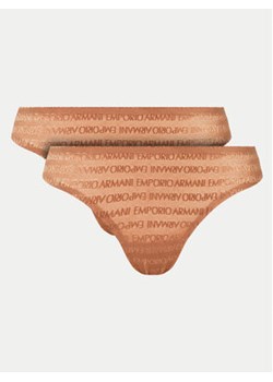 Emporio Armani Underwear Komplet 2 par stringów 163333 3F204 01656 Brązowy ze sklepu MODIVO w kategorii Majtki damskie - zdjęcie 176777209