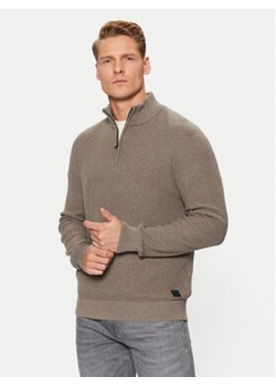 s.Oliver Sweter 2150765 Brązowy Regular Fit ze sklepu MODIVO w kategorii Swetry męskie - zdjęcie 176783269