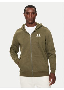 Under Armour Bluza Essential Fleece 1373881 Zielony Regular Fit ze sklepu MODIVO w kategorii Bluzy męskie - zdjęcie 176798017