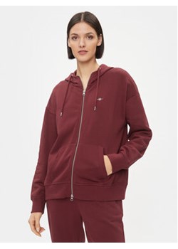 Gant Bluza Rel Shield Zip Hoodie 4204665 Bordowy Relaxed Fit ze sklepu MODIVO w kategorii Bluzy damskie - zdjęcie 176804667