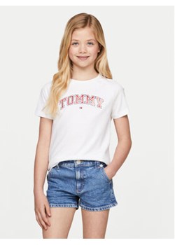 Tommy Hilfiger T-Shirt Varsity KG0KG08064 Biały Regular Fit ze sklepu MODIVO w kategorii Bluzki dziewczęce - zdjęcie 176812008