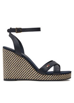 Tommy Hilfiger Sandały Im Raffia Sandal FW0FW08224 Granatowy ze sklepu MODIVO w kategorii Sandały damskie - zdjęcie 176825566