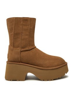 Ugg Botki W Classic Twin Seam New Heights 1158313 Brązowy ze sklepu MODIVO w kategorii Botki - zdjęcie 176862417