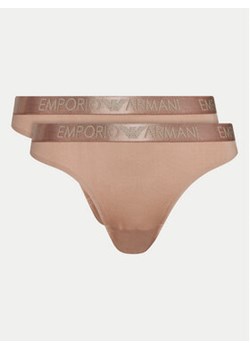 Emporio Armani Underwear Komplet 2 par stringów 163333 4F235 16355 Beżowy ze sklepu MODIVO w kategorii Majtki damskie - zdjęcie 176885507