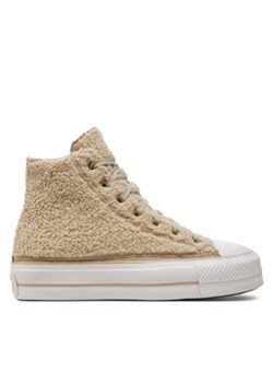 Converse Trampki Chuck Taylor All Star Lift Platform Sherpa A05509C Beżowy ze sklepu MODIVO w kategorii Trampki damskie - zdjęcie 176903175