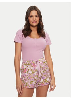 Hunkemöller Koszulka piżamowa Henley 206488 Różowy Regular Fit ze sklepu MODIVO w kategorii Piżamy damskie - zdjęcie 176909015