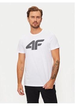 4F T-Shirt 4FWMM00TTSHM1844 Biały Regular Fit ze sklepu MODIVO w kategorii T-shirty męskie - zdjęcie 176928075