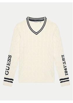 Guess Sweter Mini Me C L4RR03 Z30W1 Écru Regular Fit ze sklepu MODIVO w kategorii Spodnie chłopięce - zdjęcie 176933415