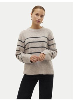 Vero Moda Sweter Flawless 10320487 Beżowy Loose Fit ze sklepu MODIVO w kategorii Swetry damskie - zdjęcie 176943405