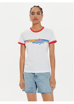 Wrangler T-Shirt Hot Wheels 112357911 Biały Slim Fit ze sklepu MODIVO w kategorii Bluzki damskie - zdjęcie 176969687