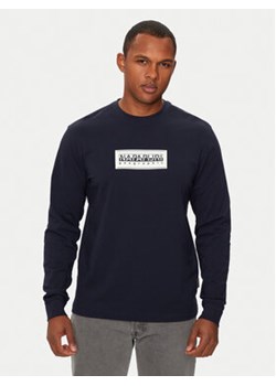 Napapijri Longsleeve S-Box Logo NP0A4I3M Granatowy Regular Fit ze sklepu MODIVO w kategorii T-shirty męskie - zdjęcie 176975485