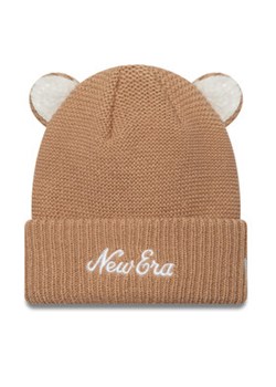 New Era Czapka Teddy Bear Ears Cuff Knit Beanie 60580864 Brązowy ze sklepu MODIVO w kategorii Czapki dziecięce - zdjęcie 177004446