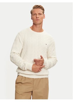 Tommy Hilfiger Sweter MW0MW33132 Biały Regular Fit ze sklepu MODIVO w kategorii Swetry męskie - zdjęcie 177006175