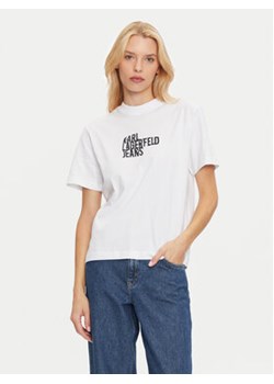 Karl Lagerfeld Jeans T-Shirt 246J1712 Biały Regular Fit ze sklepu MODIVO w kategorii Bluzki damskie - zdjęcie 177022558