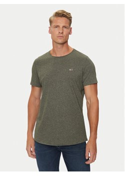 Tommy Jeans T-Shirt Jaspe DM0DM09586 Khaki Slim Fit ze sklepu MODIVO w kategorii T-shirty męskie - zdjęcie 177038356