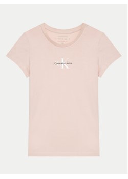 Calvin Klein Jeans T-Shirt Monogram IG0IG01470 Różowy Regular Fit ze sklepu MODIVO w kategorii Bluzki dziewczęce - zdjęcie 177093869