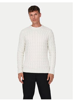 Only & Sons Sweter 22026504 Écru Regular Fit ze sklepu MODIVO w kategorii Swetry męskie - zdjęcie 177124276