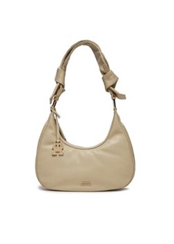 Tommy Hilfiger Torebka Pushlock Leather Hobo AW0AW16073 Beżowy ze sklepu MODIVO w kategorii Torebki worki - zdjęcie 177137398