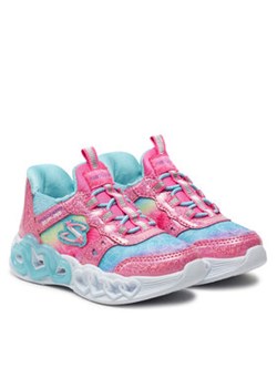 Skechers Sneakersy Infinite Heart Lights 303755N/PKMT Srebrny ze sklepu MODIVO w kategorii Buty sportowe dziecięce - zdjęcie 177139106