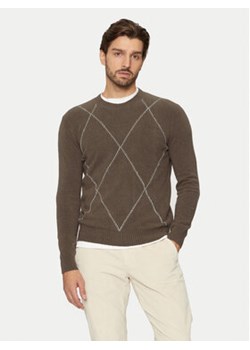 Sisley Sweter 1QPST103W Brązowy Regular Fit ze sklepu MODIVO w kategorii Swetry męskie - zdjęcie 177141299