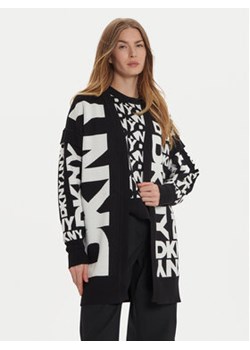 DKNY Kardigan P4MXAQ21 Czarny Loose Fit ze sklepu MODIVO w kategorii Swetry damskie - zdjęcie 177143436