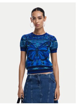 Desigual Sweter Butterfly 24WWTK08 Niebieski Regular Fit ze sklepu MODIVO w kategorii Swetry damskie - zdjęcie 177150337