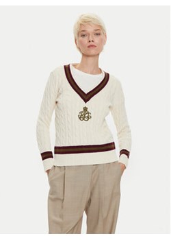 LAUREN RALPH LAUREN Sweter 200951624002 Écru Regular Fit ze sklepu MODIVO w kategorii Swetry damskie - zdjęcie 177153379