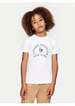 Tommy Hilfiger T-Shirt KB0KB09278 M Biały Regular Fit ze sklepu MODIVO w kategorii Bluzki dziewczęce - zdjęcie 177160698