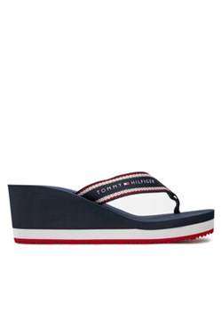 Tommy Hilfiger Japonki Hilfiger Hi Wedge Beach Sandal FW0FW08012 Granatowy ze sklepu MODIVO w kategorii Klapki damskie - zdjęcie 177164248