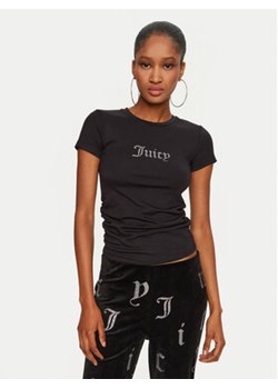 Juicy Couture T-Shirt Dot Ruched JCWCT24311 Czarny Slim Fit ze sklepu MODIVO w kategorii Bluzki damskie - zdjęcie 177165137