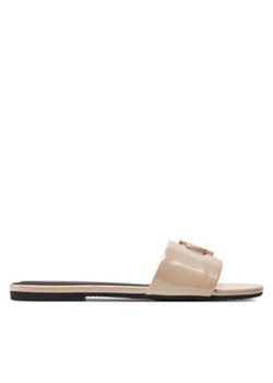 Calvin Klein Jeans Klapki Flat Sandal Slide Mg Met YW0YW01348 Beżowy ze sklepu MODIVO w kategorii Klapki damskie - zdjęcie 177168748