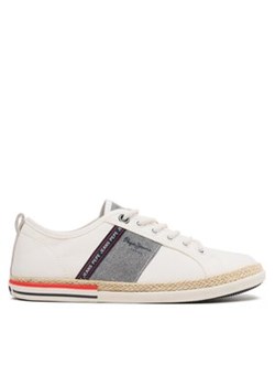 Pepe Jeans Espadryle Maoui Tape PMS30917 Biały ze sklepu MODIVO w kategorii Półbuty męskie - zdjęcie 177169218