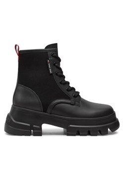 Tommy Jeans Trapery Tjw Chunky Lace Up Boot Mix Mat EN0EN02554 Czarny ze sklepu MODIVO w kategorii Workery damskie - zdjęcie 177176669