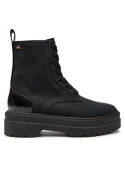 Tommy Hilfiger Trapery Flag Ventile Lace Up Boot FW0FW08287 Czarny ze sklepu MODIVO w kategorii Workery damskie - zdjęcie 177188615