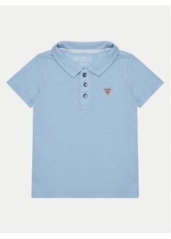 Guess Polo N2GP03 KAPY0 Błękitny Regular Fit ze sklepu MODIVO w kategorii T-shirty chłopięce - zdjęcie 177197757