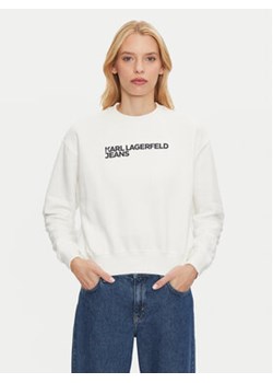 Karl Lagerfeld Jeans Bluza 246J1809 Biały Regular Fit ze sklepu MODIVO w kategorii Bluzy damskie - zdjęcie 177197878