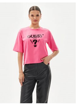 Guess T-Shirt Aurelie V4YI06 I3Z14 Różowy Boxy Fit ze sklepu MODIVO w kategorii Bluzki damskie - zdjęcie 177210617